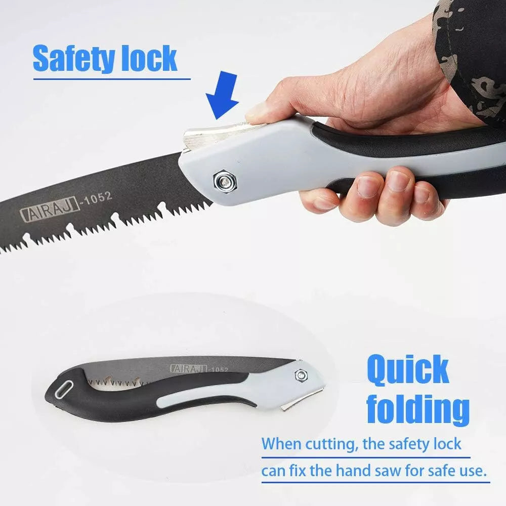 AIRAJ Folding Hand Log Manual Saw Woodworking Folding Hacksaw Multifunction Cutting Wood Sharp Camping Garden Branch Saw