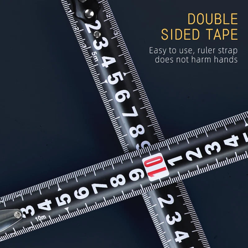 10M Metric Self-Locking Tape Measure with Rubberised Coating, High - Precision Straightedge Measuring Tool Hand Tool