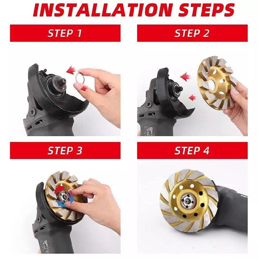 4 Inch 100ml Diamond Grinding Disc Abrasive Cup Wheel Wear Resistant Diamond Sanding Wheel Durable Angle Grinder Disc For Concrete