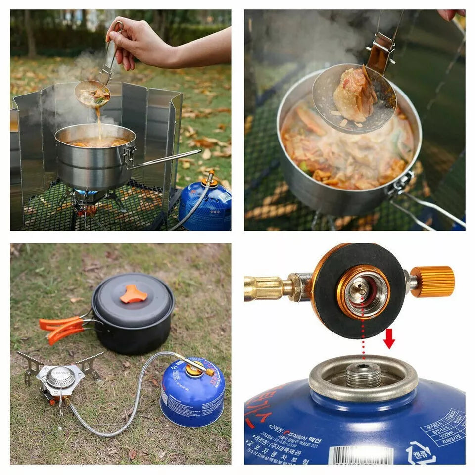 Camping Gas Stove Portable Folding Outdoor Backpacking Stove Tourist Equipment For Cooking Hiking Picnic 3500W