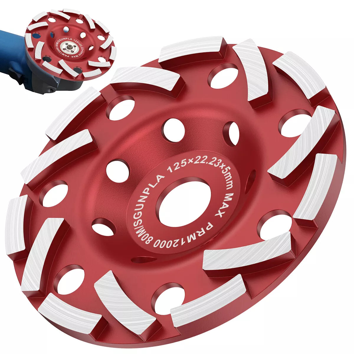 Grinding Disc 5 Inch Abrasive Cup Wheel Wear Resistant Diamond Sanding Durable Angle Grinder Disc for Concrete Stone Gypsum Marble Ceramics