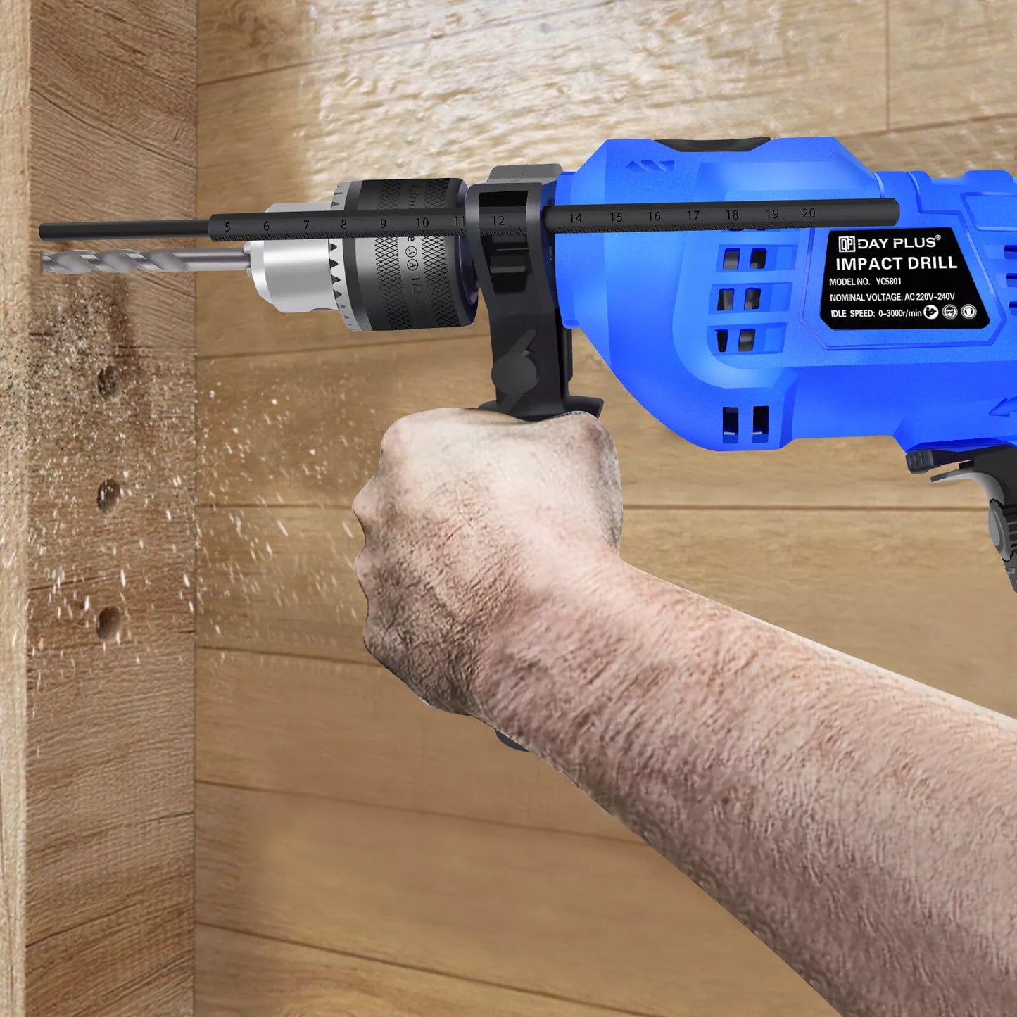 Dayplus Hammer Drill Heavy Duty Electric Corded Impact Drill 850w Rotary with Bits Set
