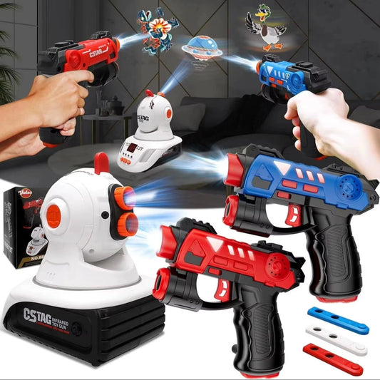 CSTAG Projector Shooting Game Guns Set Toy Laser Tag Infrared Pistol Game Set