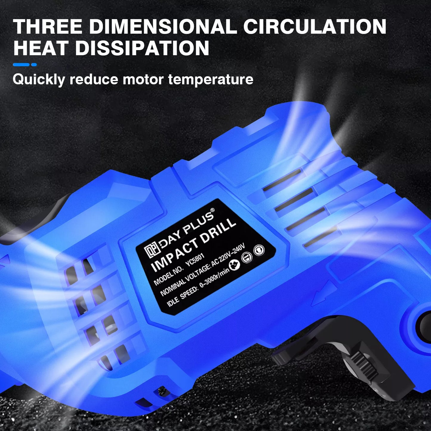 Dayplus Hammer Drill Heavy Duty Electric Corded Impact Drill 850w Rotary with Bits Set
