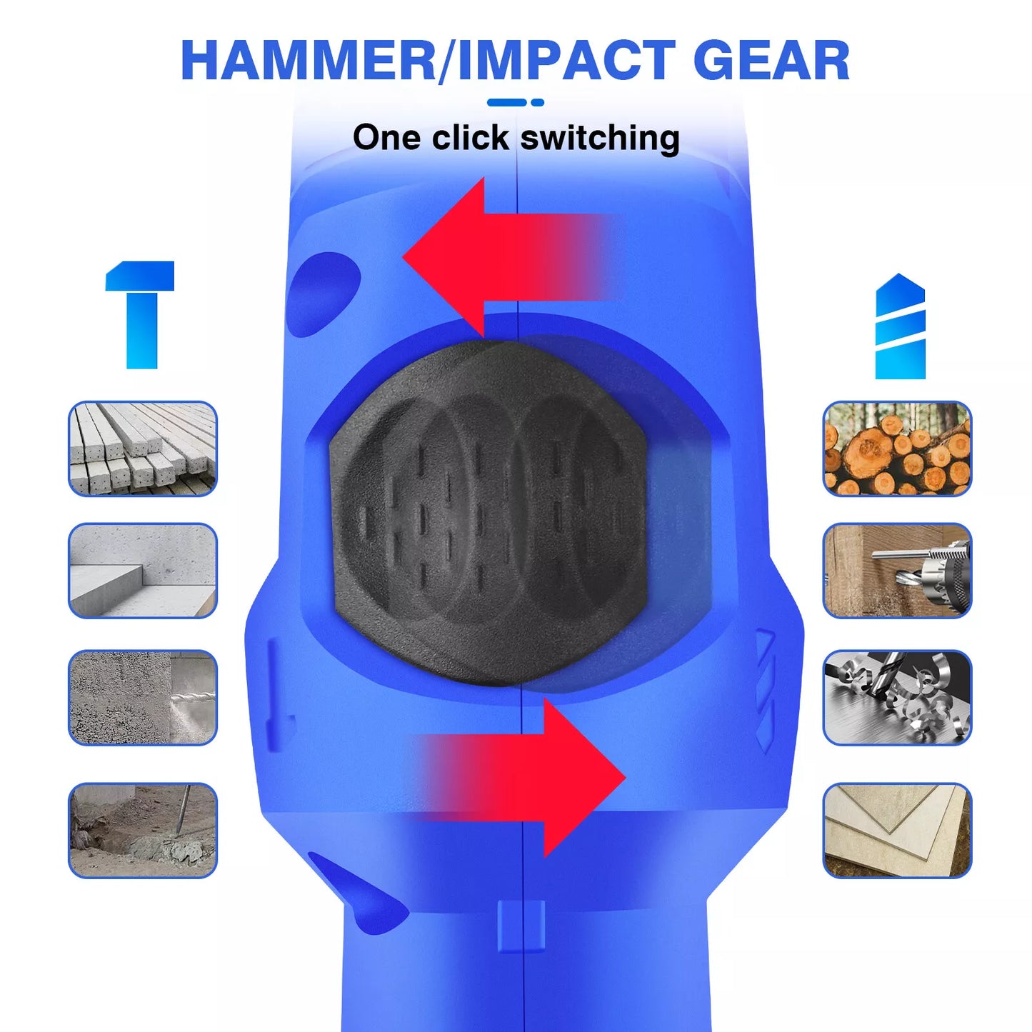 Dayplus Hammer Drill Heavy Duty Electric Corded Impact Drill 850w Rotary with Bits Set