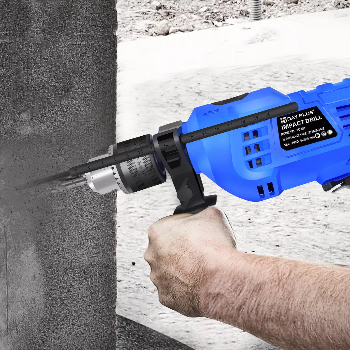 Dayplus Hammer Drill Heavy Duty Electric Corded Impact Drill 850w Rotary with Bits Set