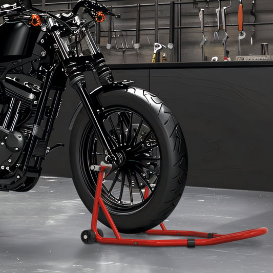 Rear Motorcycle Paddock Stand Motorbike Stand with Anti-Slip Mat, U-Shaped and L-Shaped Adapters, 200 kg Capacity, for 18", 17" and 10" Tyre