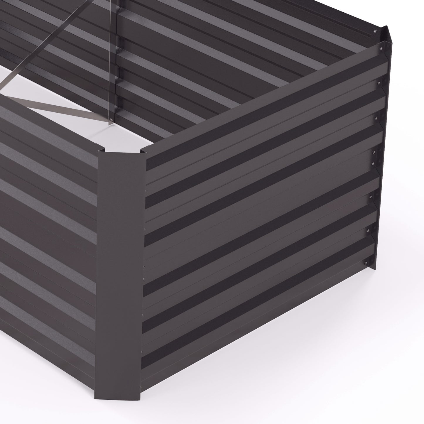 Set of 2 Raised Beds for Garden, Galvanised Steel Outdoor Planters Multi-reinforced Rods for Vegetables, Plants, Flowers and Herbs, 180 x 90 x 59 cm