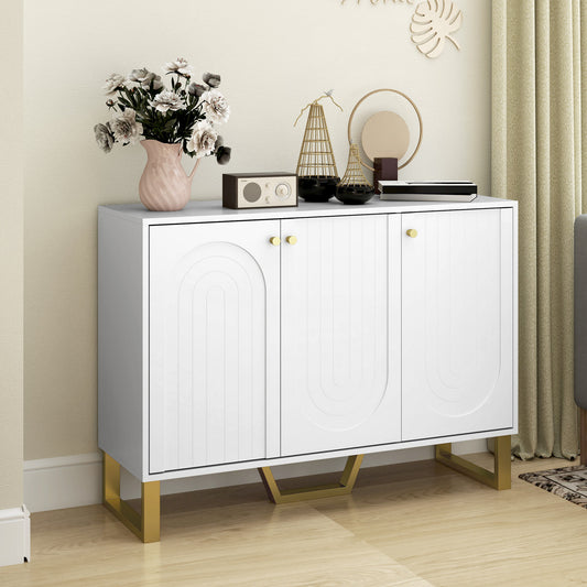 3-Door Sideboard Storage Cabinet - White