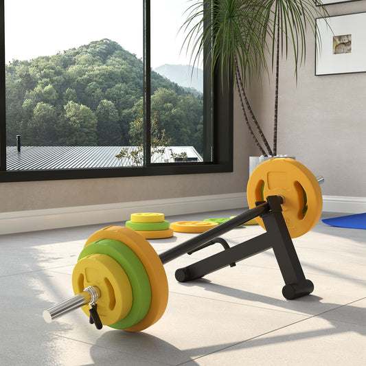 20kg Adjustable Barbell Weights Set with Barbell Jack, Adjustable Weights Set with Non-slip Handle and Fixing Clip, for Home Gym Strength Training