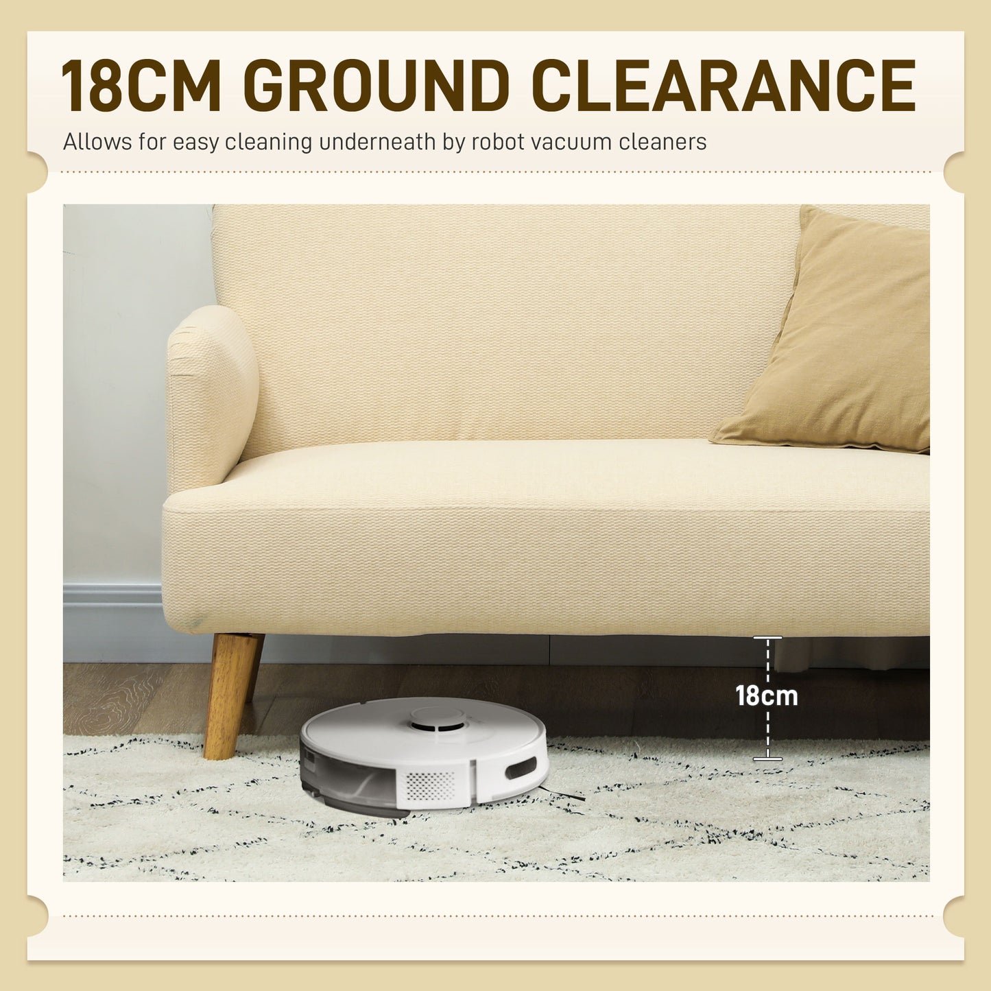Vintage Retro Style Velvet Feel Fabric 2 Seater Sofa, Small Sofa Loveseat with 21cm Thick Padding and Wood Legs, Cream White