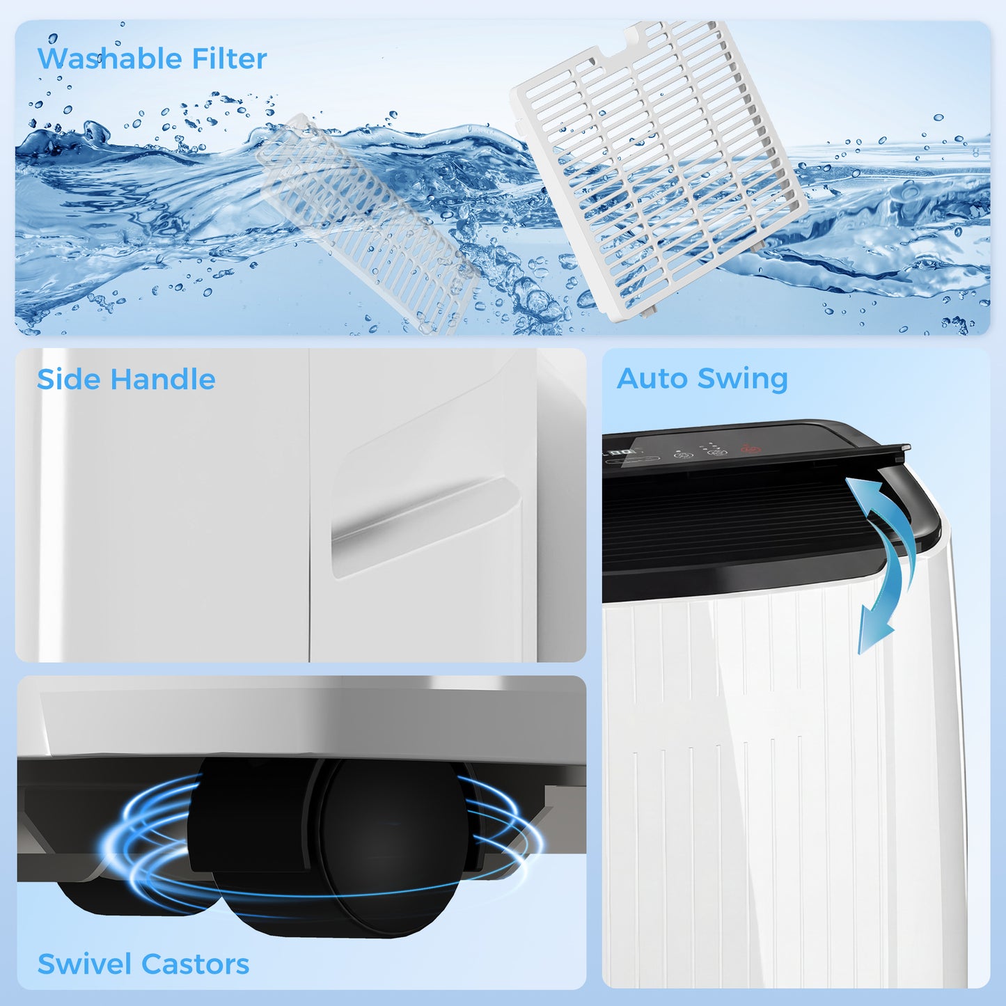 12000 BTU 5-in-1 Portable Air Conditioner | Cool, Heat, Dehumidify | WiFi | White