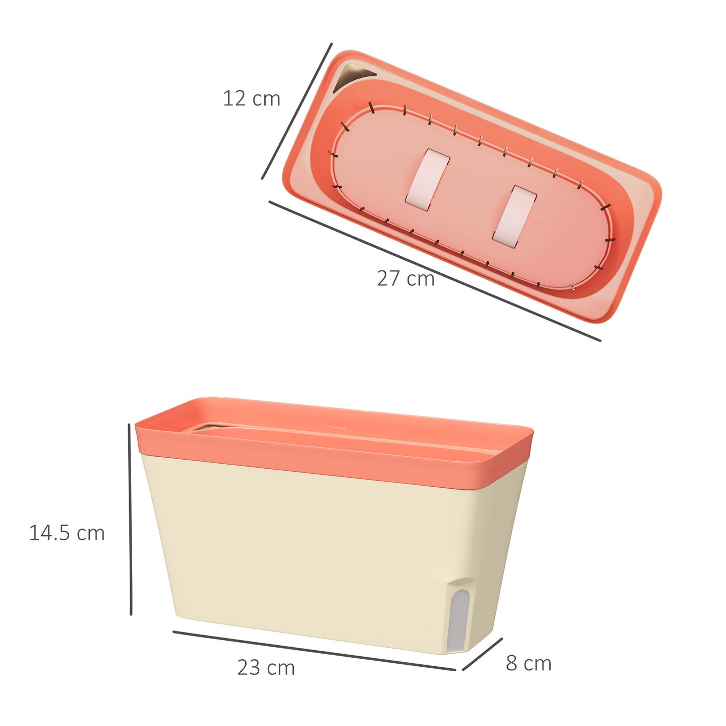 Set of 3 Self Watering Plant Pots Outdoor, Garden Planters with Visual Water Level Window, Plastic Flower Pots for Indoor Outdoor Garden Balcony Windowsill