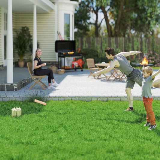 SPORTNOW Molkky Game, Wooden Skittles Throwing Game with 12 Skittles, 1 Throwing Pin and Carrying Box, Outdoor Games for Adults, Garden, Picnic, Beach, Party