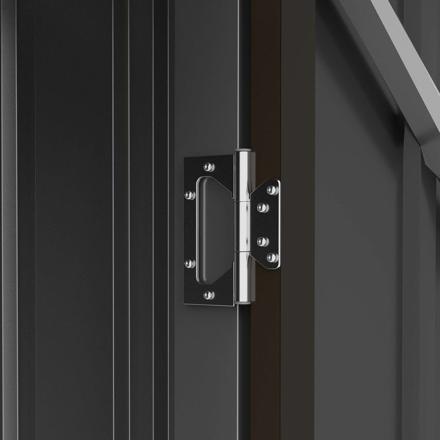 3.3ft x 3.4ft Lean to Garden Shed, Metal Outdoor Storage Shed with Single Lockable Door, Tool Storage Shed for Garden, Patio, Lawn, Brown