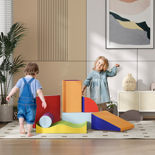 7 Piece Soft Soft Play Set for Toddlers 1-3 Years, Multicoloured