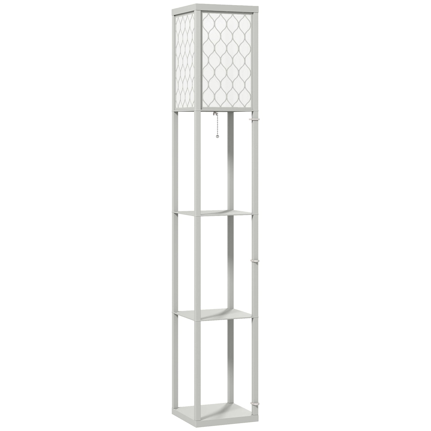Three-Shelf Standing Lamp - Grey/White
