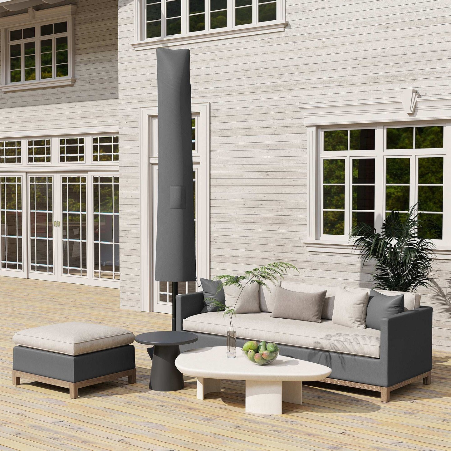 Outsunny Parasol Umbrella Cover - Grey