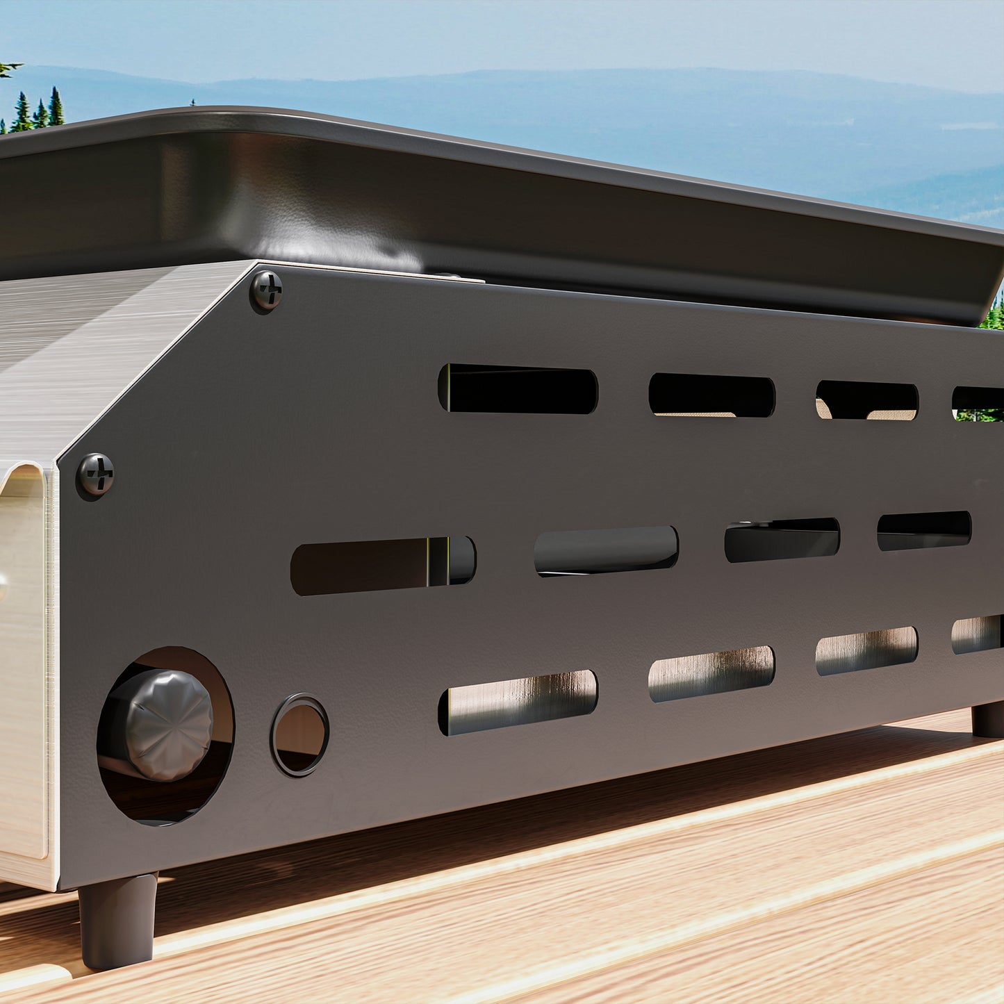 Outsunny Four Burner Portable Gas Grill For Camping Outdoor Cooking