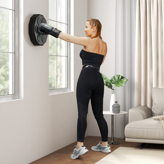 SPORTNOW Music Boxing Machine with Bluetooth Connection and LED Light Smart, Wall Mounted for Punching Beat Boxing Training