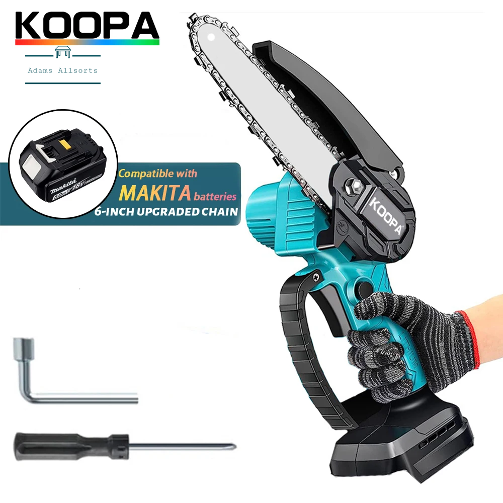 Mini Portable Chainsaw For Makita 18V 6 Inch (No Battery) Woodworking, Small Handheld Electric Logging