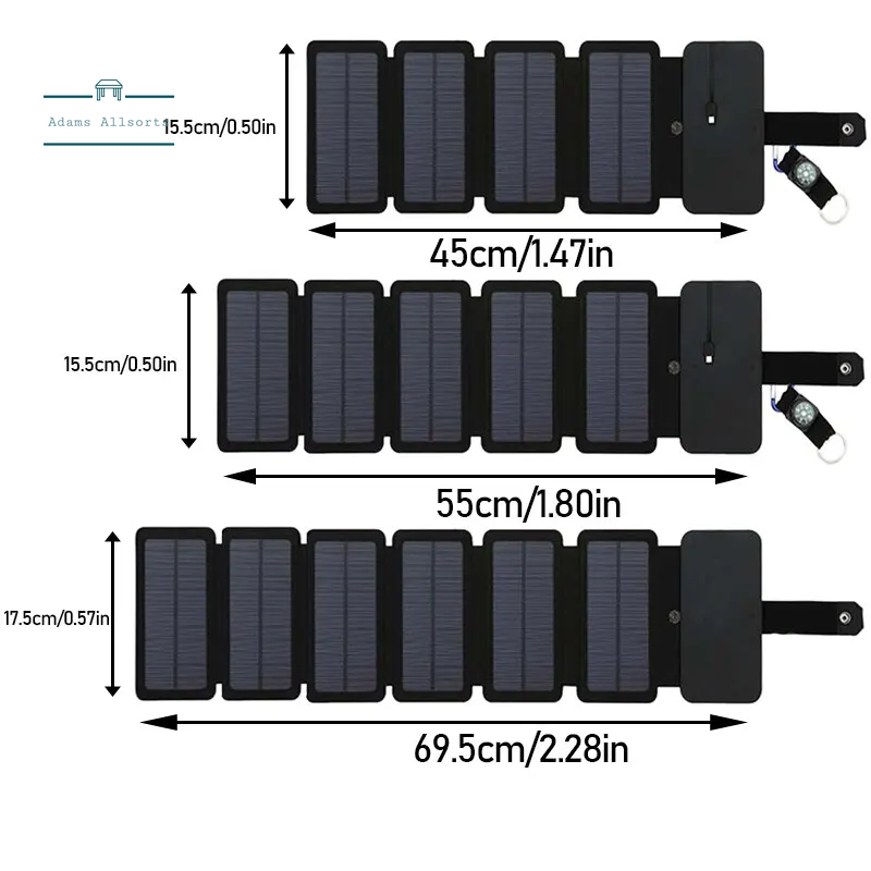 Outdoor Multifunctional Portable Solar Charging Panel Foldable 5V 1A USB Output Device Camping Tool High Power Output