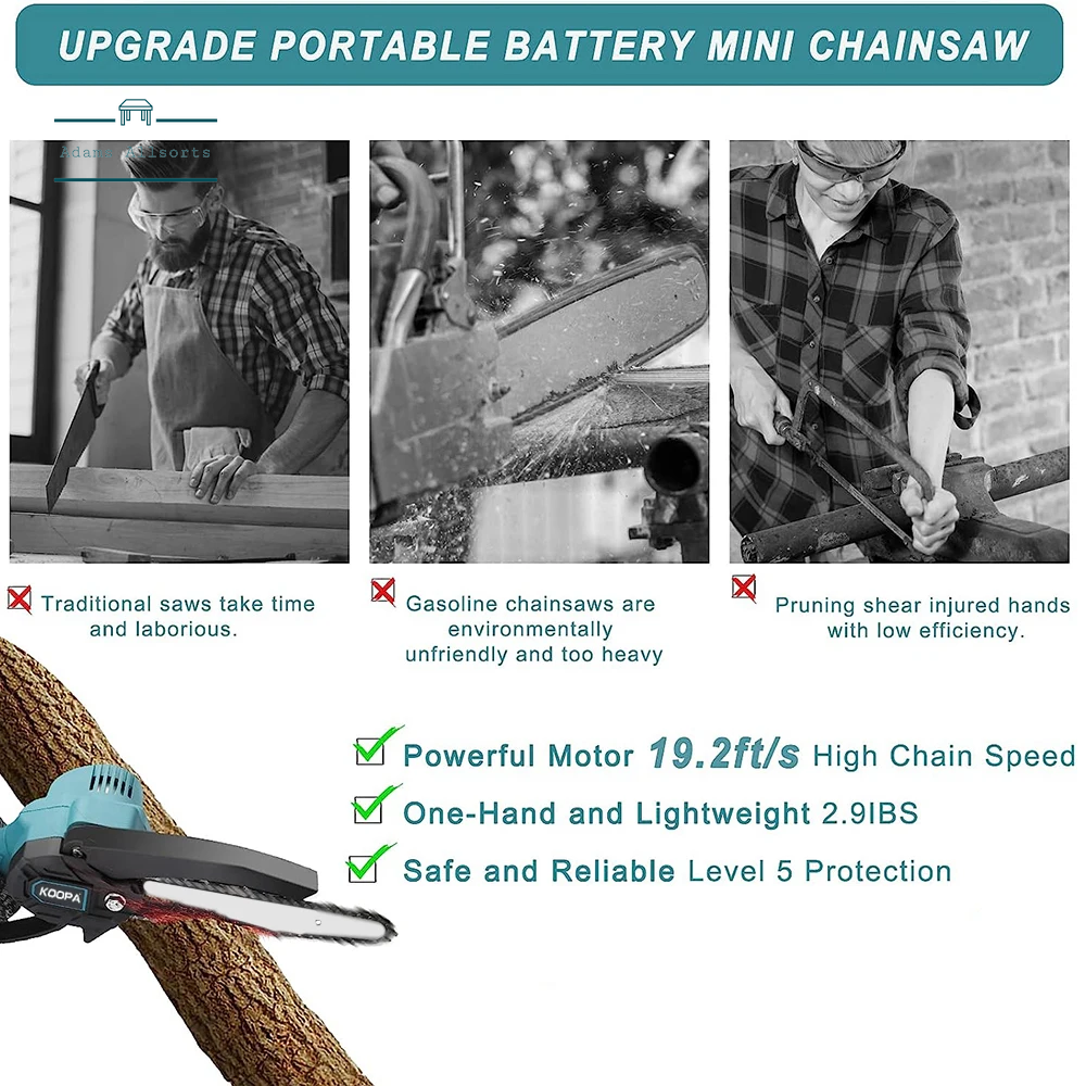 Mini Portable Chainsaw For Makita 18V 6 Inch (No Battery) Woodworking, Small Handheld Electric Logging
