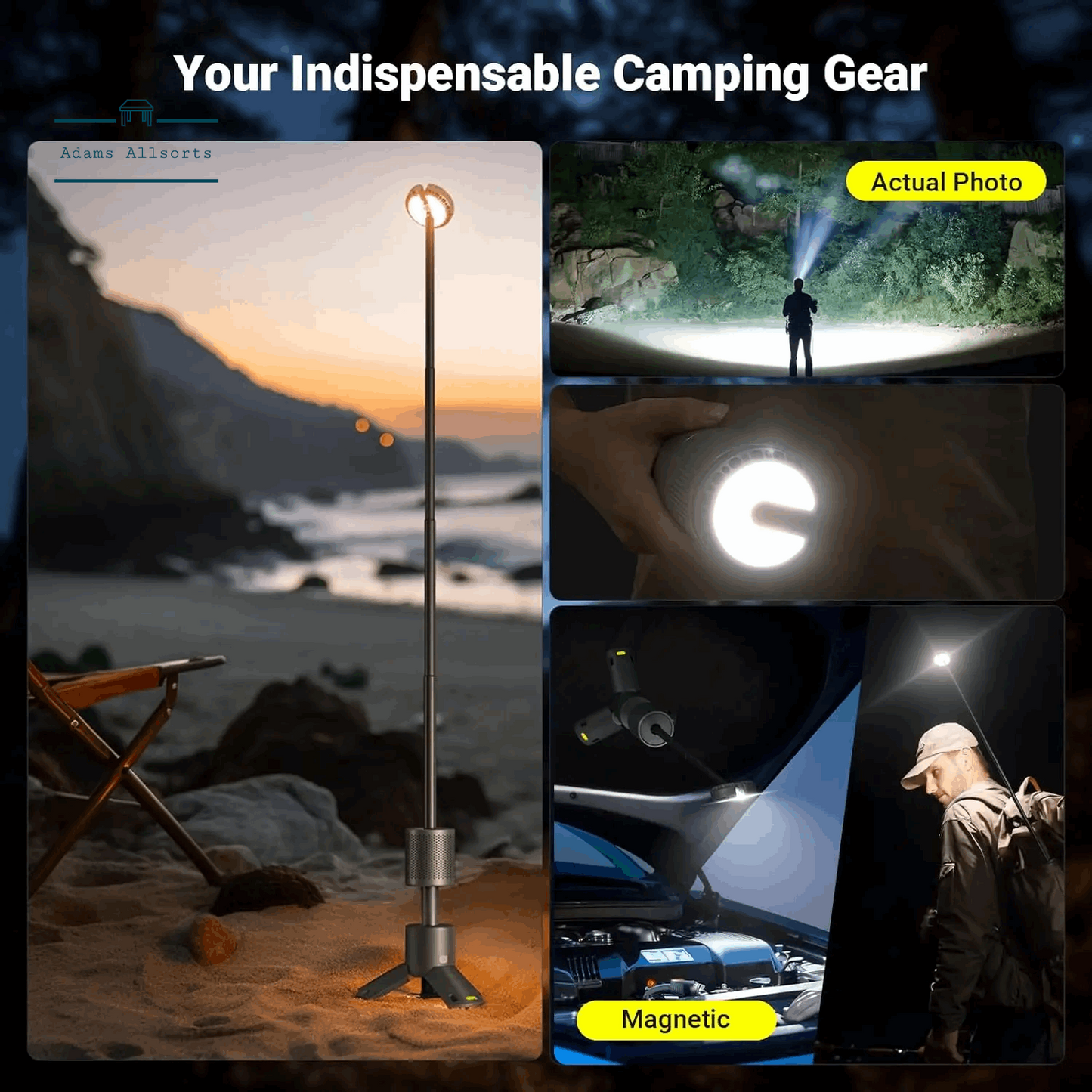 LED Outdoor Camping Lantern, UBS Rechargeable, Adjustable Colour Temperature Outdoor Portable Lantern, IP65 Waterproof