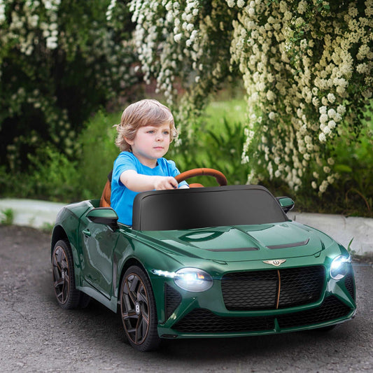 12 Volt Bentley Bacalar Licensed Kids Electric Ride on Car w/ Remote Control, Powered Electric Car w/ Portable Battery, for Kids Aged 3-5, Green