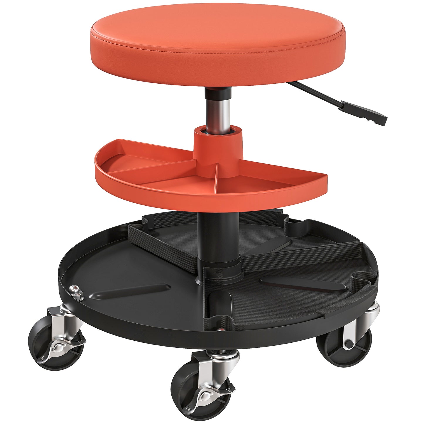 Rolling Mechanic Stool, 135kg Capacity Workshop Stool, 360° Swivel Roller Padded Creeper Seat with Wheels, for Garage, Shop, Auto Repair