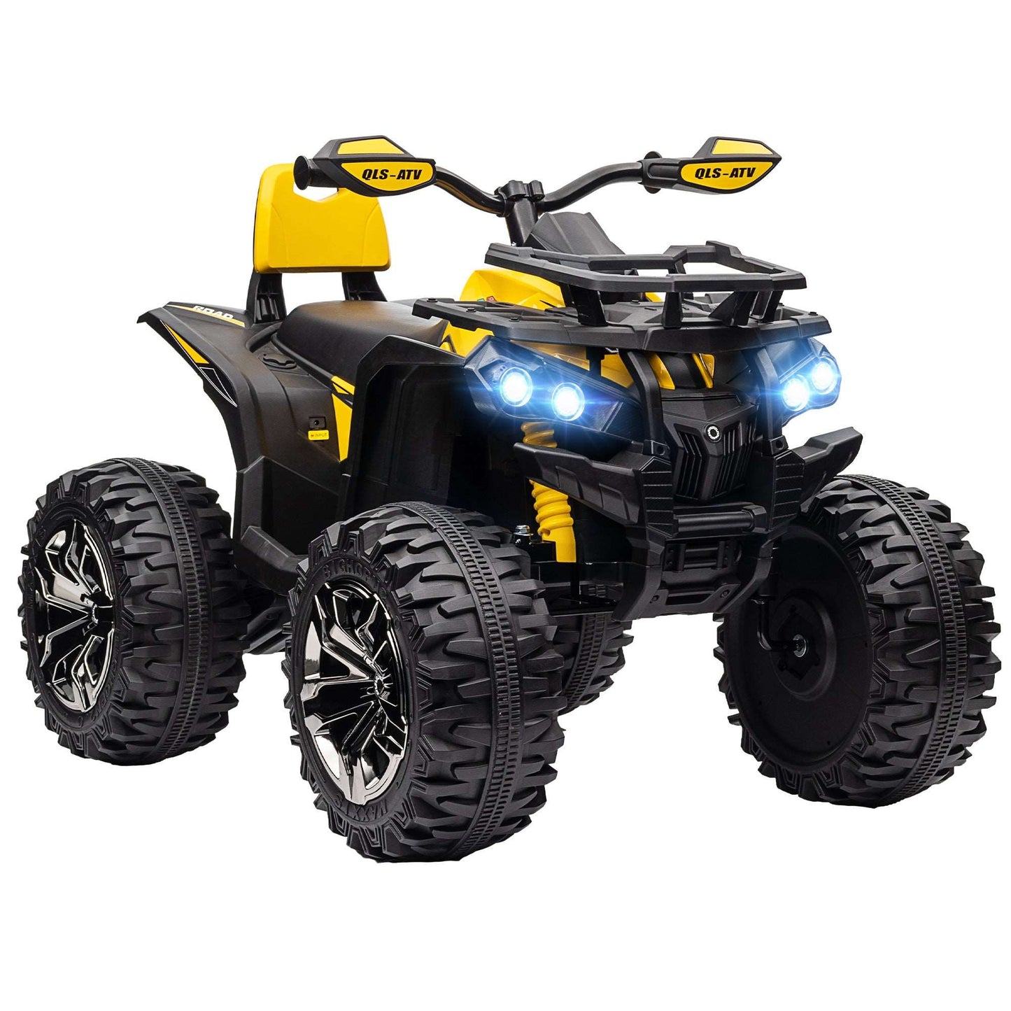 12V Quad Bike ATV with LED Lights, Music, Backrest, Forward, Backward
