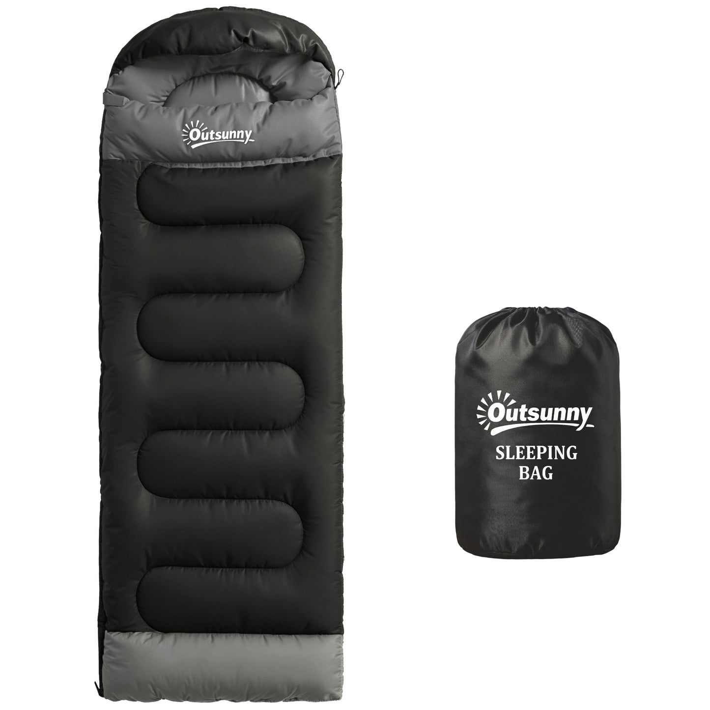 Outsunny Sleeping Bag for Adults, Lightweight & Compact Sleeping Bag, 3 Seasons