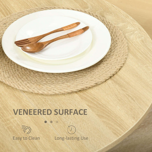 Retro Style Space-saving Drop Leaf Table, Folding Dining Table for Small Space, Kitchen, Dining Room, Oak