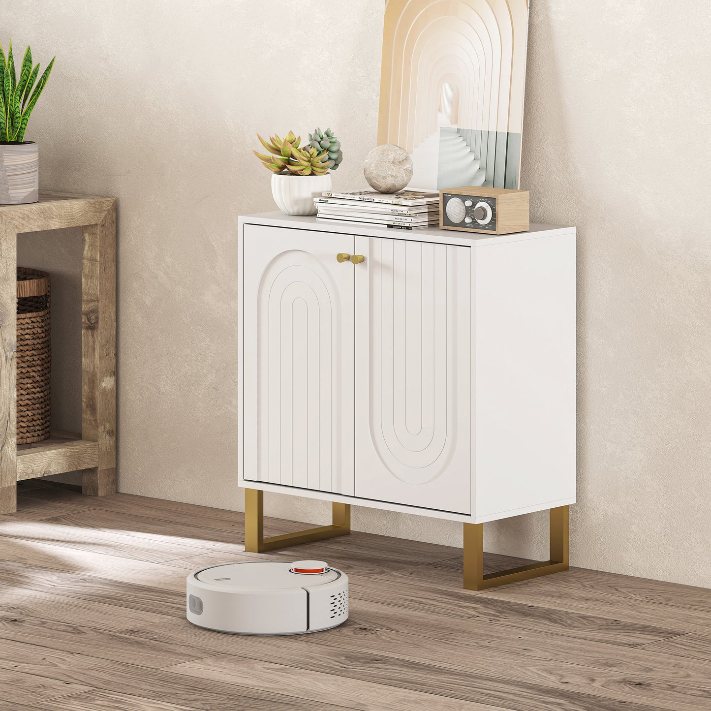 2-Door Sideboard Storage Cabinet Unit - White