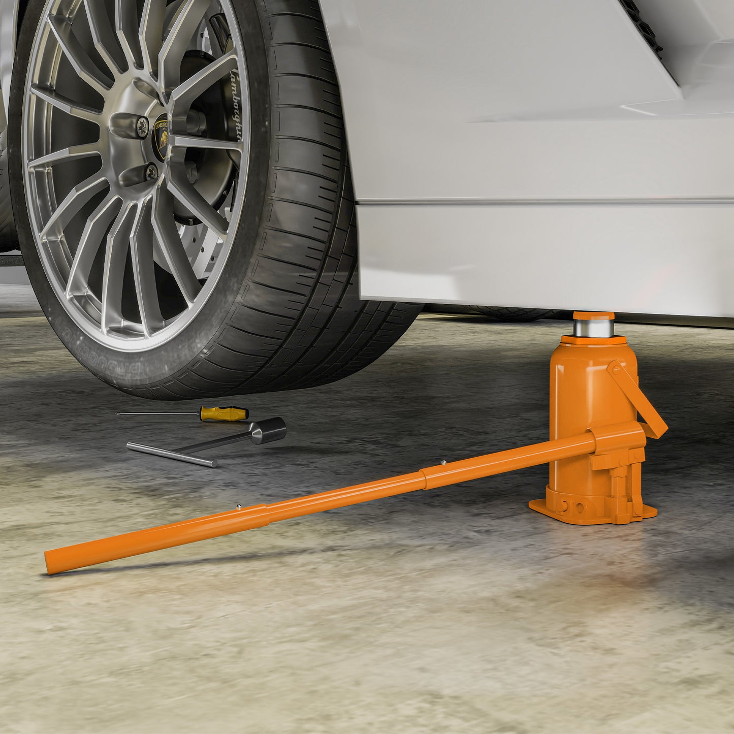 12 Tonne Hydraulic Bottle Jack with 19-37 cm Lifting Range, Heavy Duty Portable Compact Car Jack Lift with Saddle, Pickup, Truck, Auto Repair Maintenance