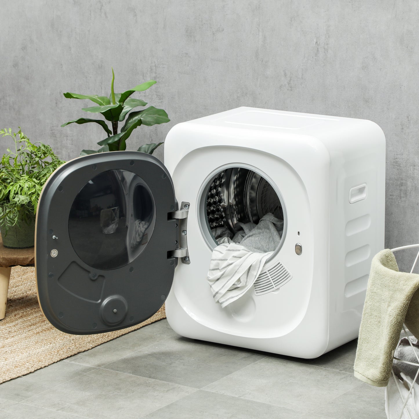 4kg Vented Tumble Dryer W/ Deodorise, Smart Mode, 800W Compact Tumble Dryer For Small Spaces, Front Loader For Flat, Home, RVs