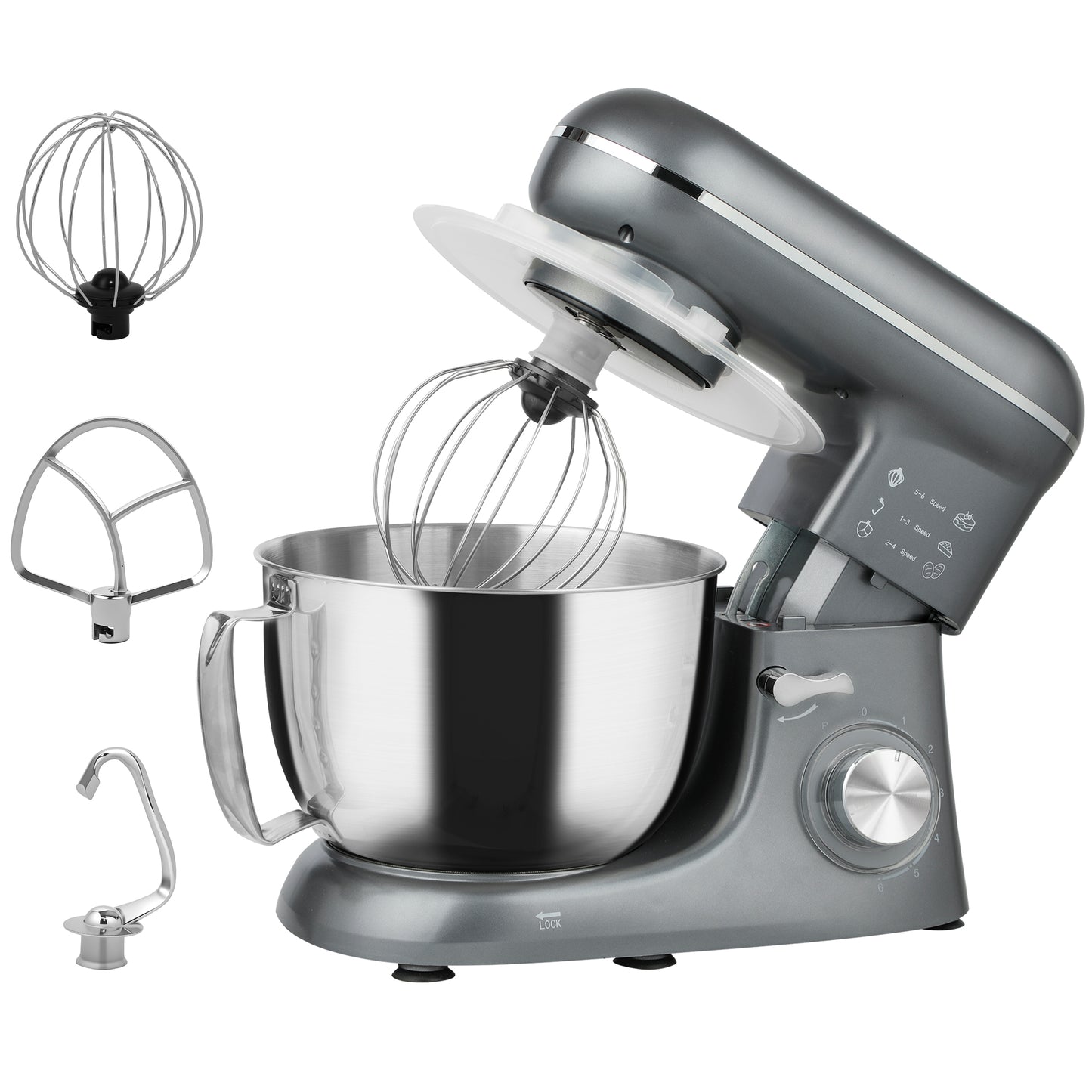 1300W Kitchen Stand Food Mixer Blender with Accessories - Blue / Silver / Beige