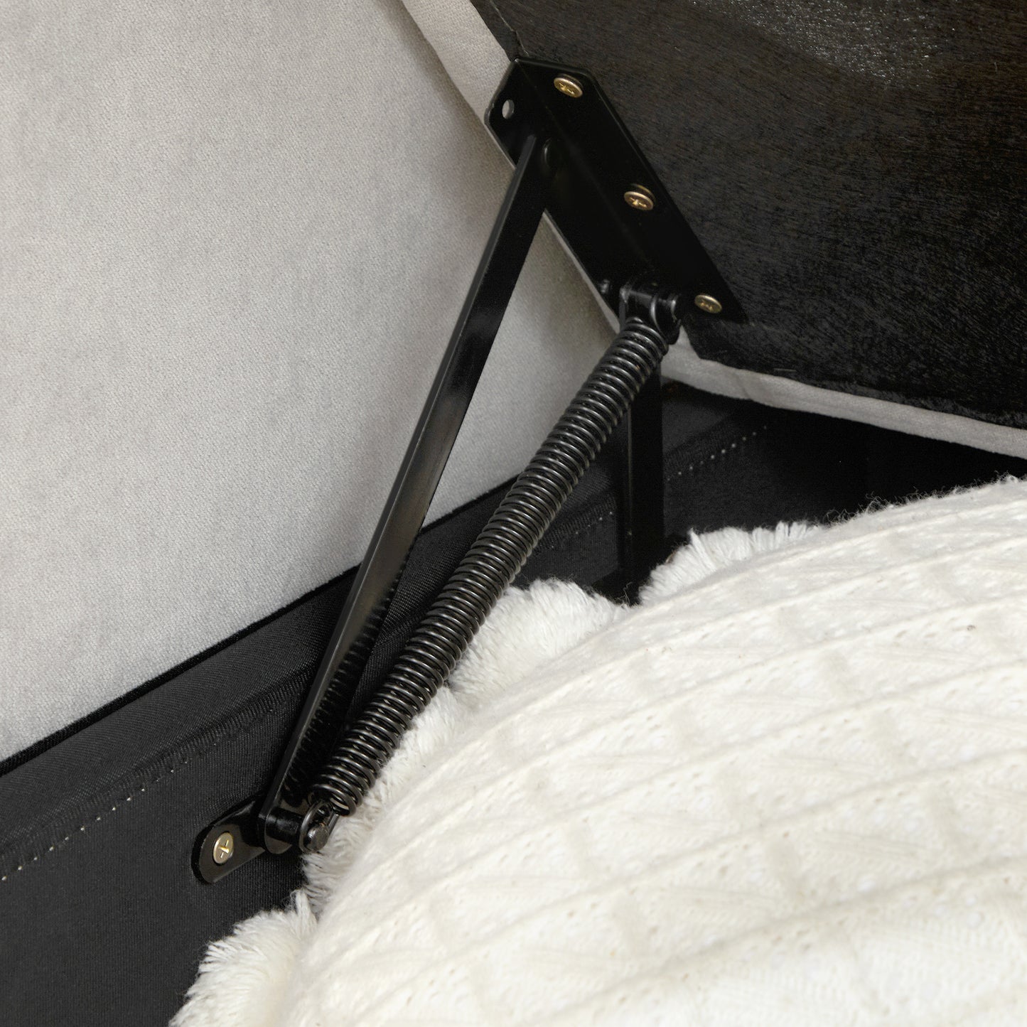 Three Seater L Sofa Bed, with Storage - Light Grey