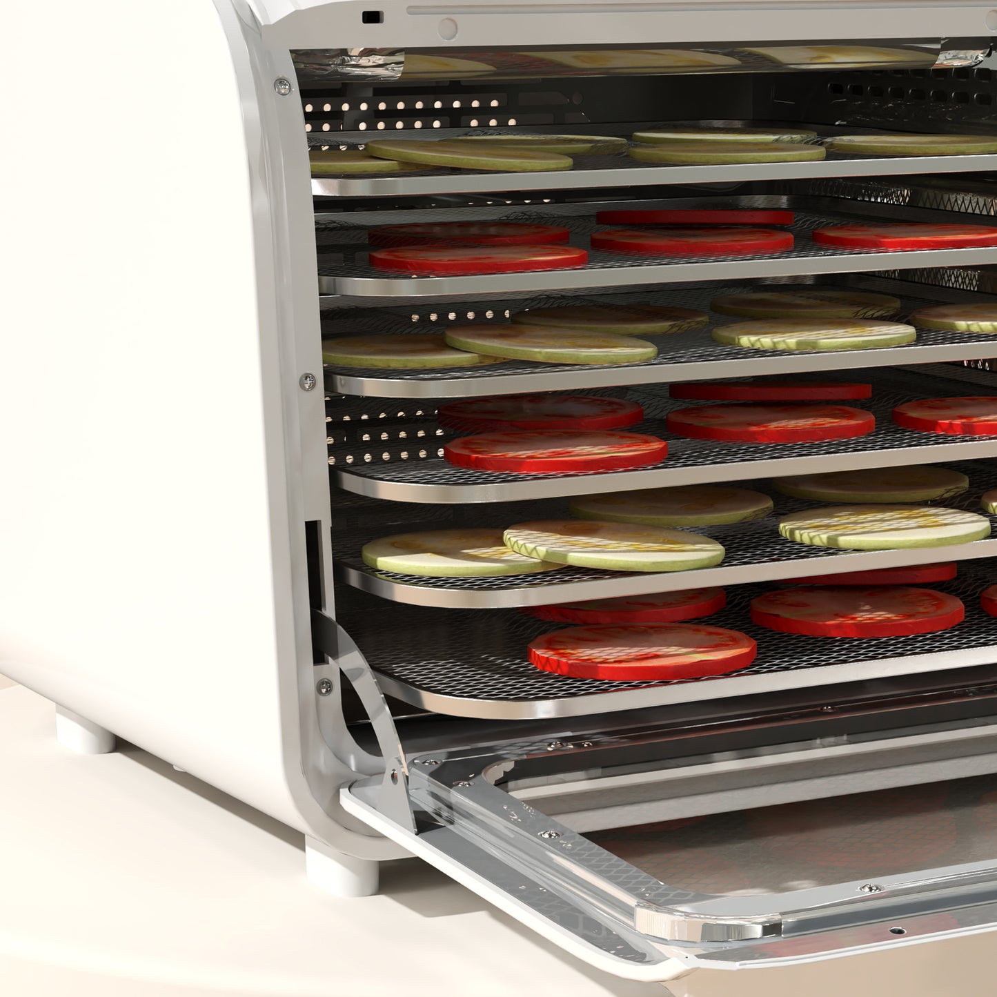 35-70°C Six-Tray Food Dehydrator - White / Black