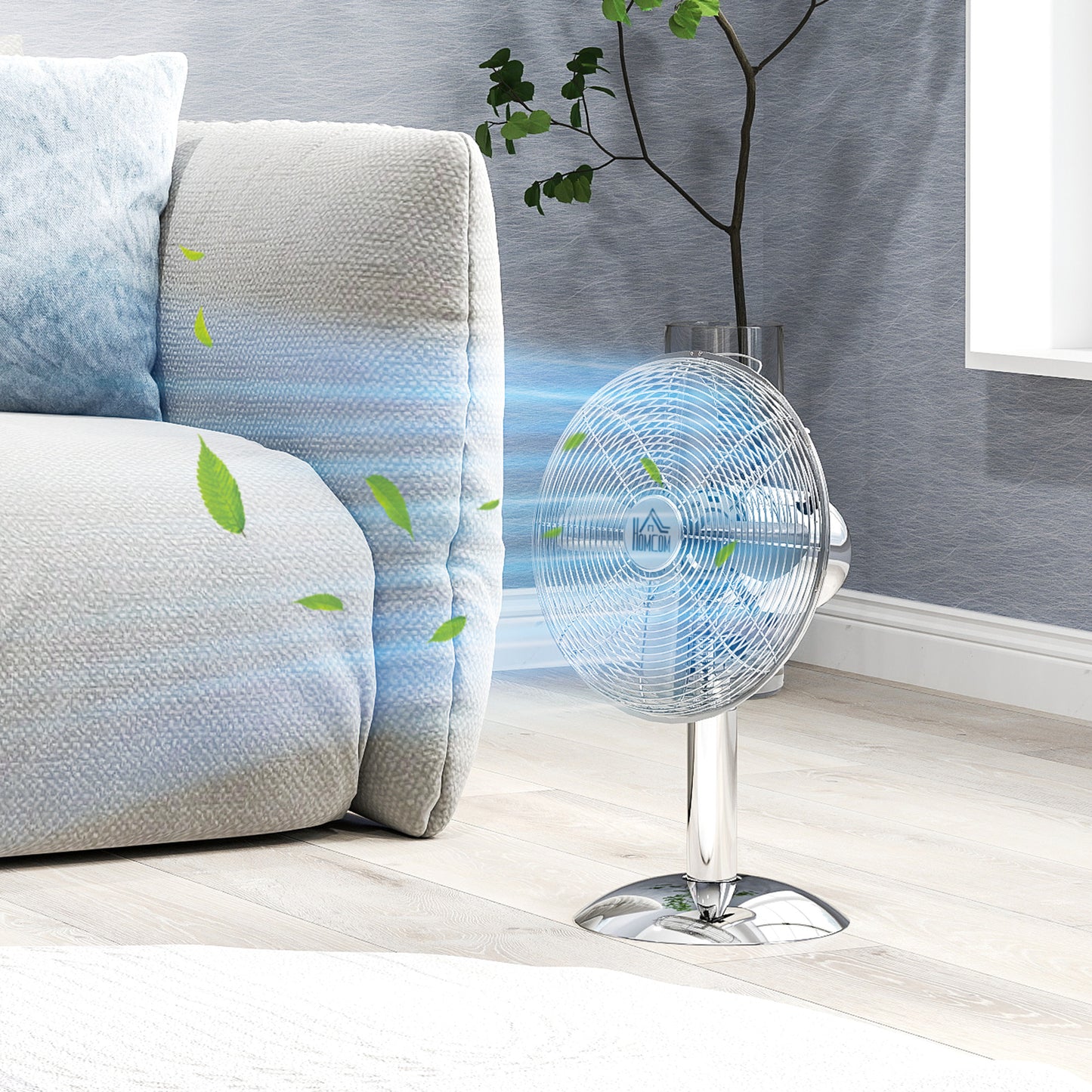 Three-Speed Oscillating Desk Fan - Silver-Tone