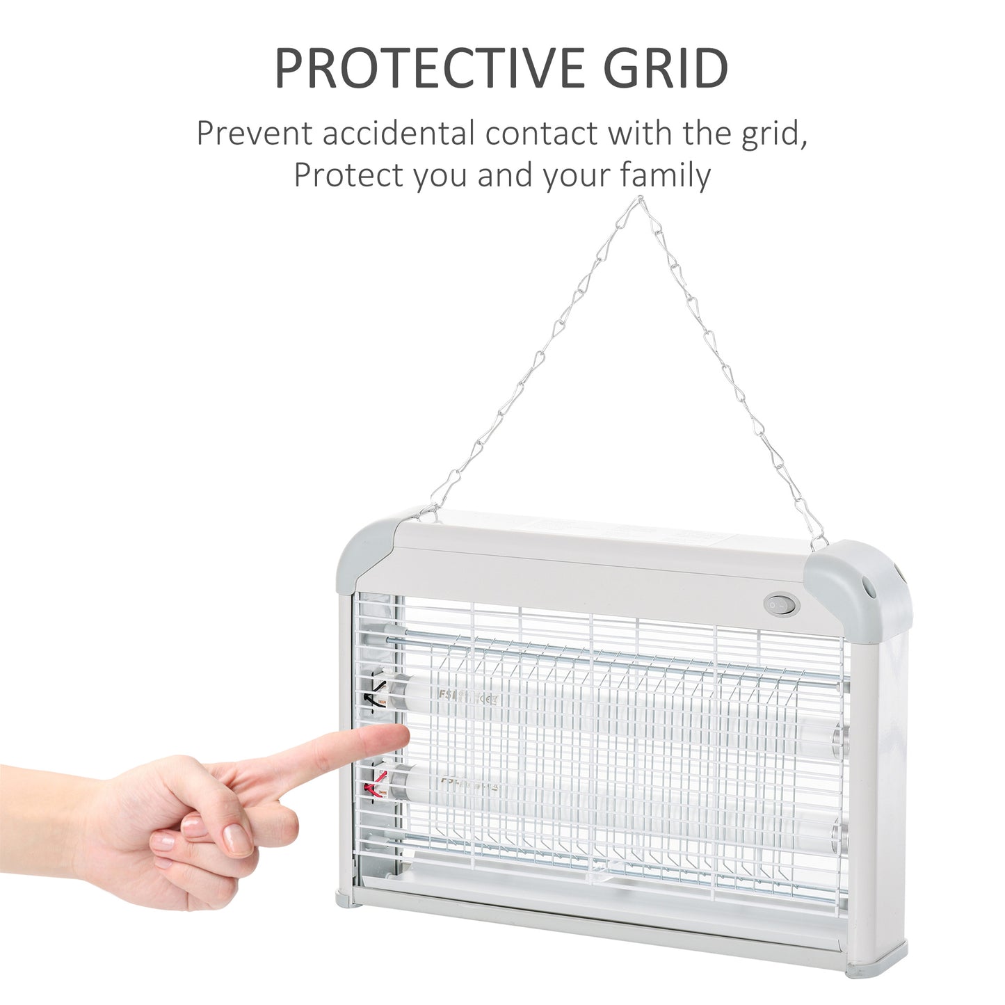 Outsunny Free Standing Wall Hanging 20W Electric Fly Mosquito Killer Electric Fly Zapper, Bug Zapper, Insect Killer