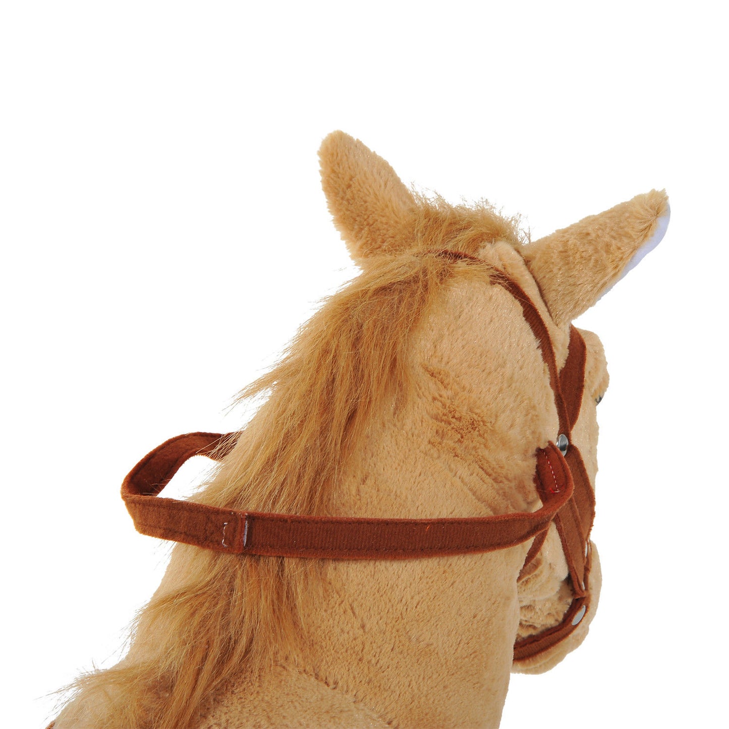 Childrens Plush Rocking Pony With Sound - Beige