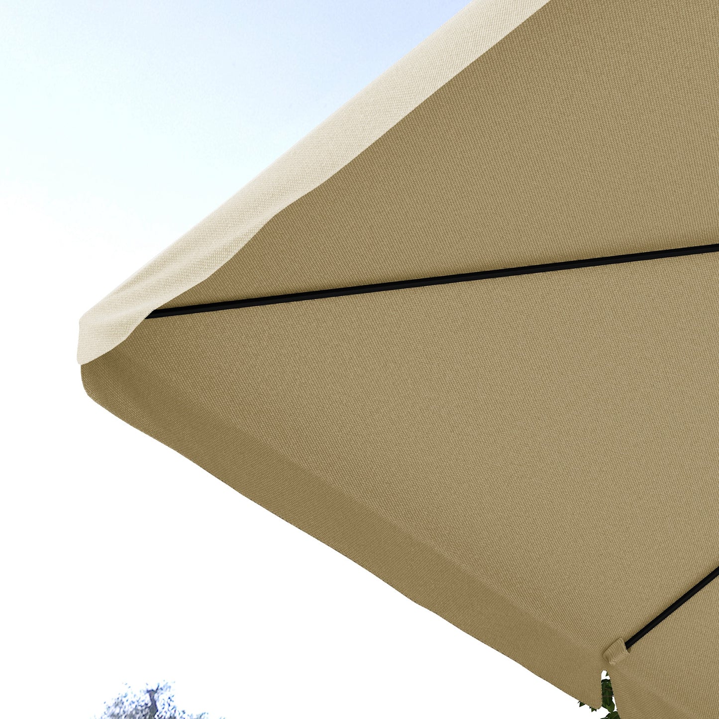 Outsunny 3(m) Cantilever Roma Parasol, Hanging Garden Parasol, Aluminium Square Patio Umbrella with Crank Handle and Tilt, Outdoor Patio Sun Shade with Vented Top, 8 Ribs, Cross Base, Khaki