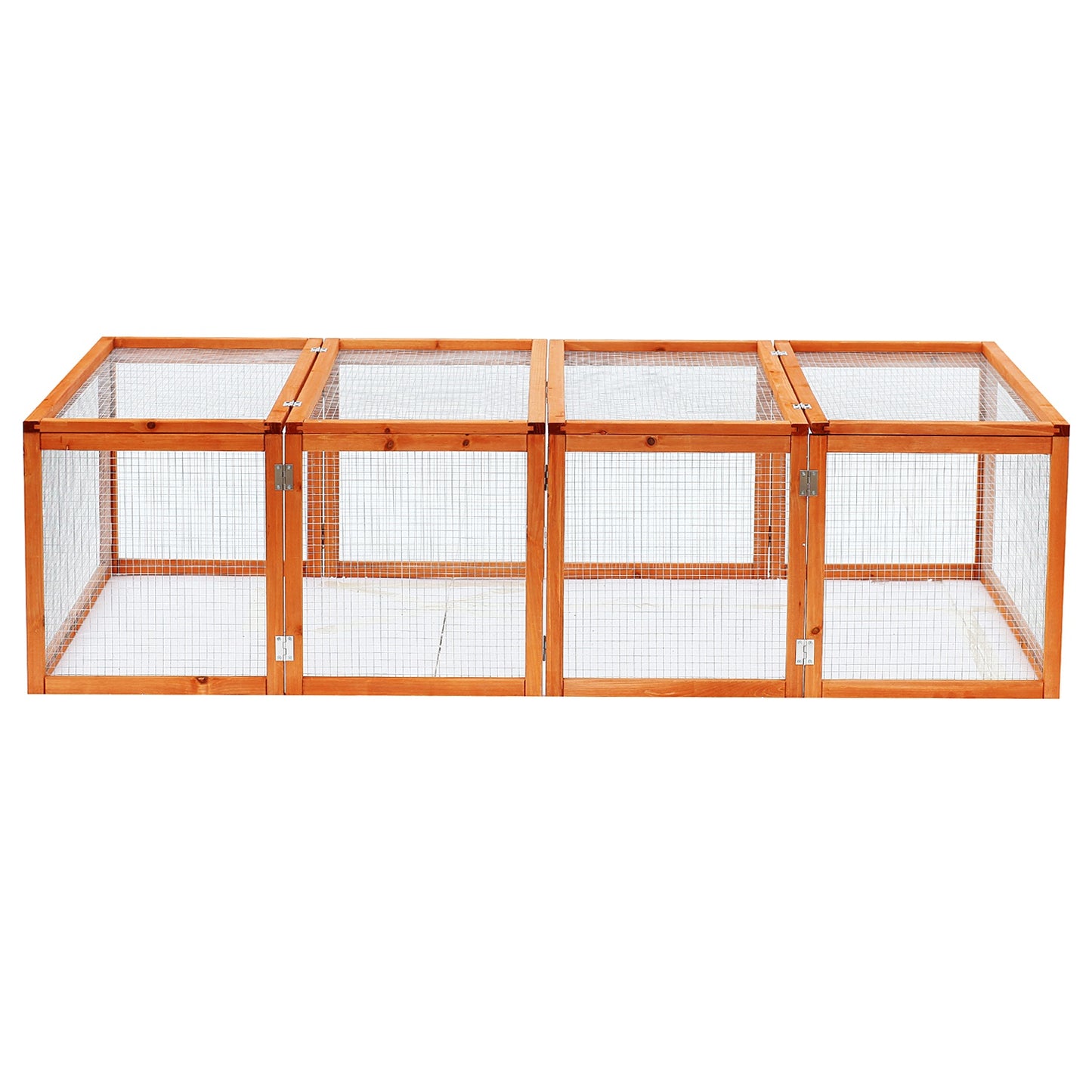 Pawhut Rabbit Hutch W/ Mesh Wire, 181Lx100Wx 48H cm-Wood