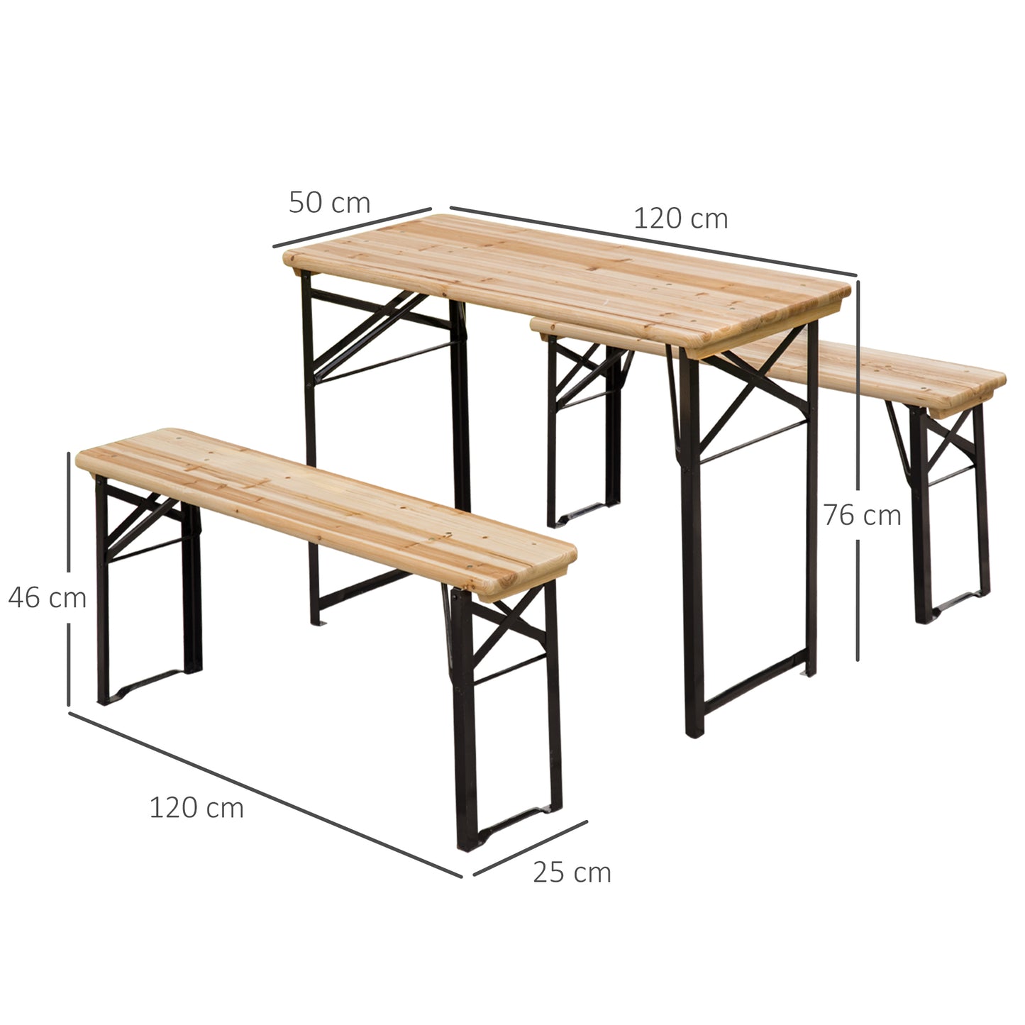 Outsunny Picnic Wooden Table And Bench Dining Set