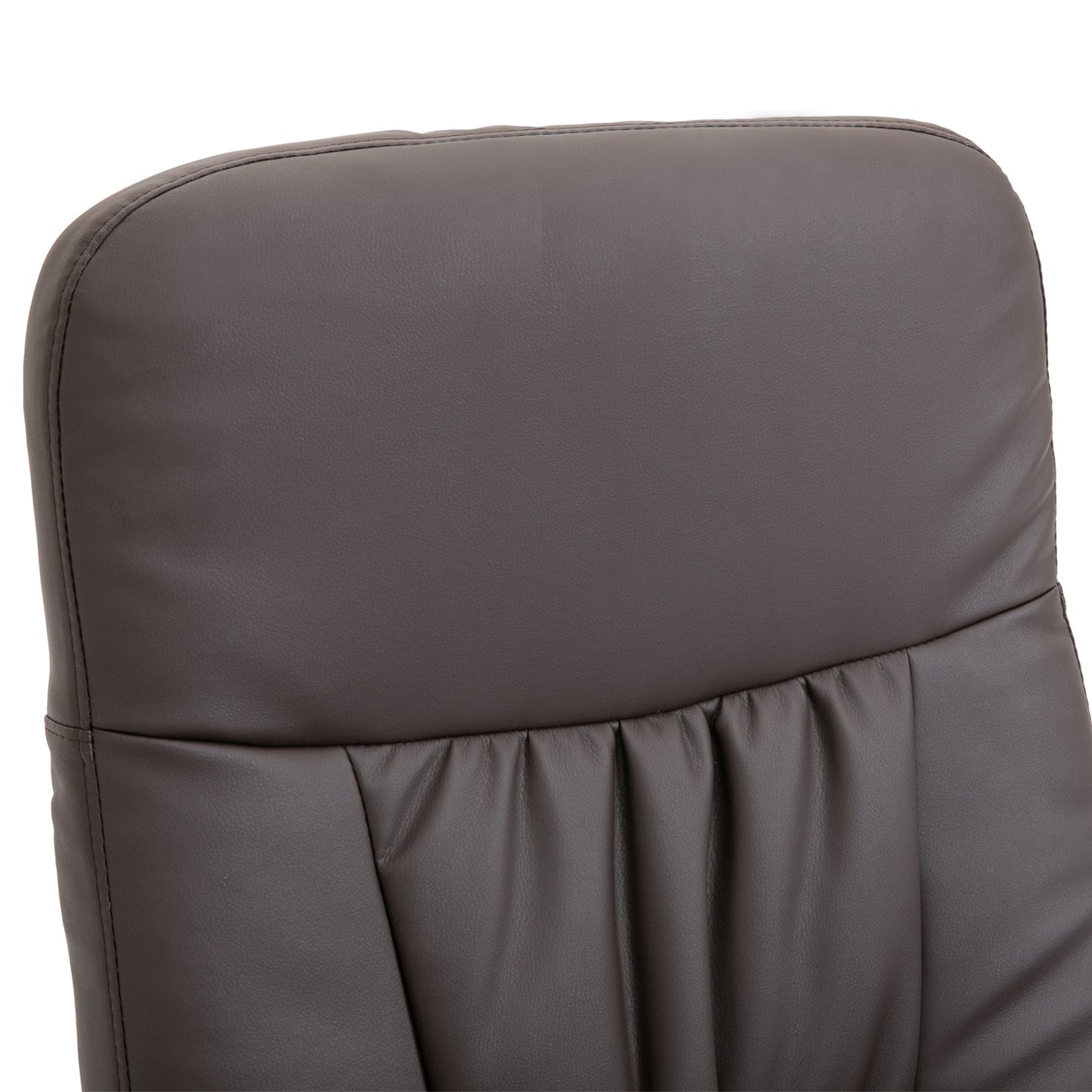 Luxury Executive Recliner Chair High Back and Footstool Armchair Lounge Seat Brown