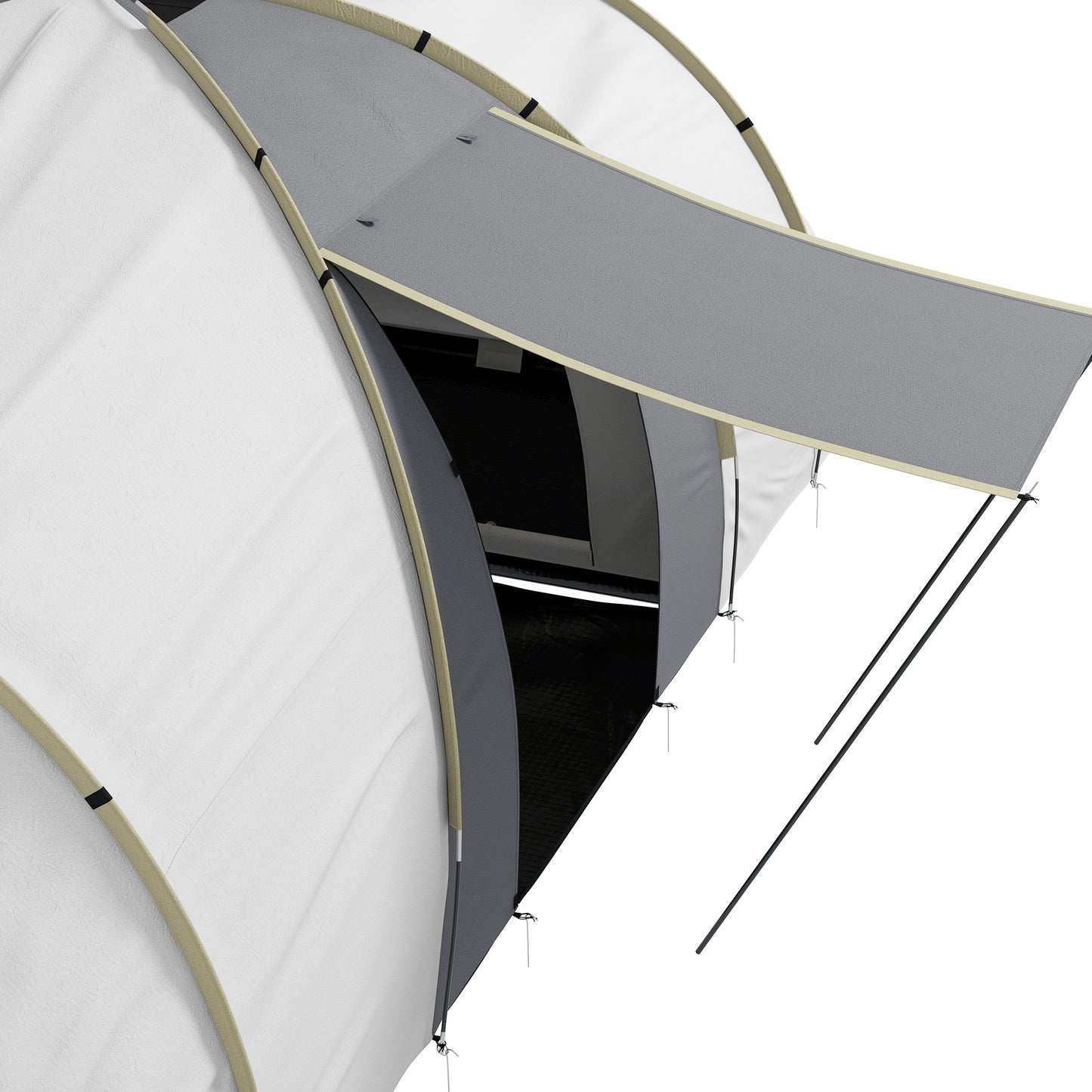 Outsunny 4-6 Man Tunnel Tent Camping Tent with 2 Bedroom, Vestibule, Bag, 2000mm Waterproof, UV50+ for Fishing, Hiking, Festival