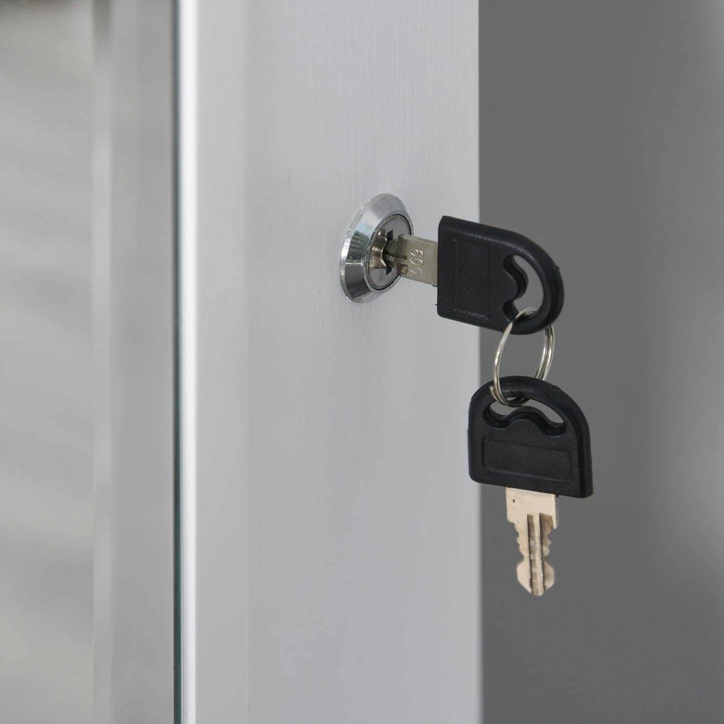 Jewellery Cabinet Standing Mirror Full Length Makeup Lockable Armoire Storage Organizer White