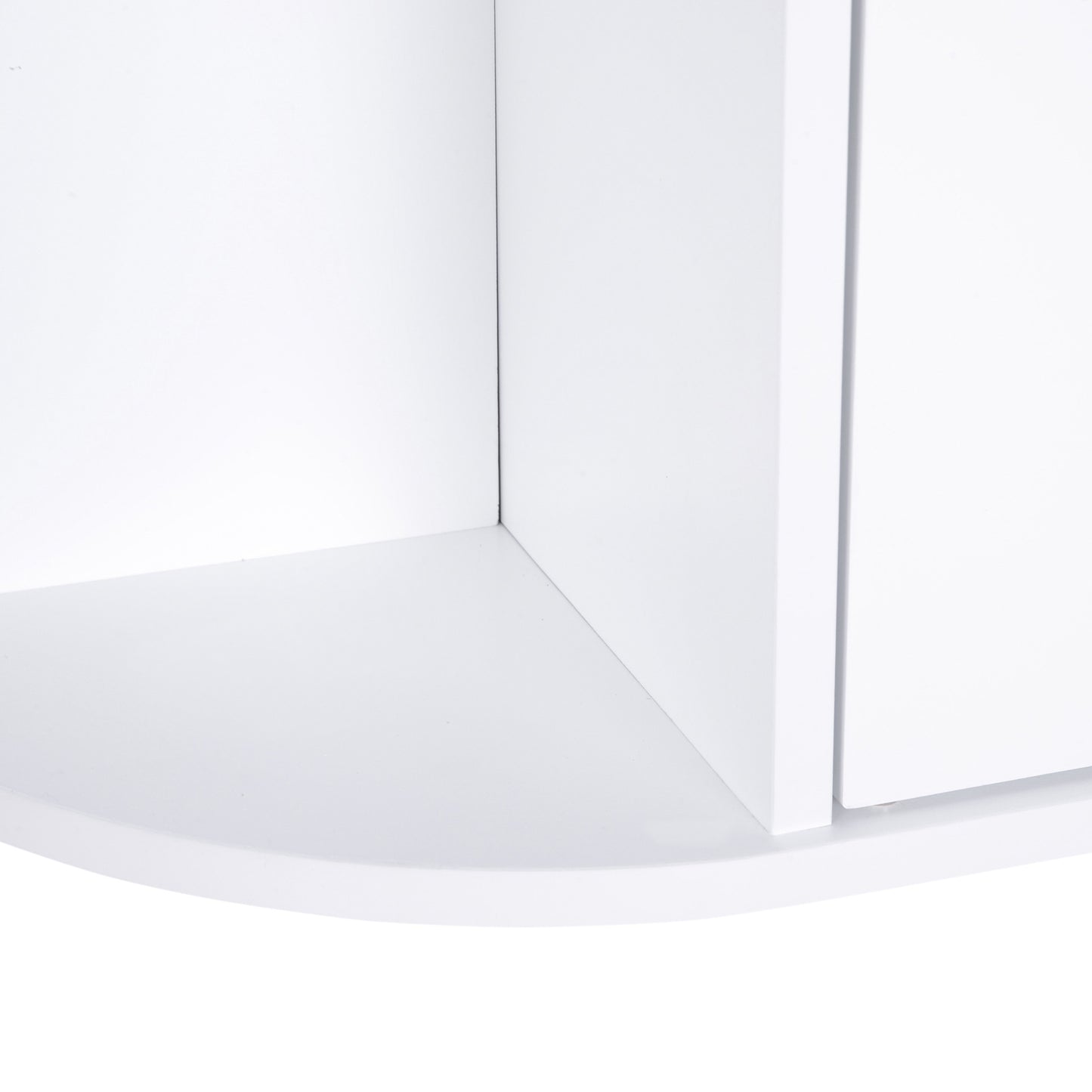 Wall Mounted Bathroom Cabinet with Mirror Single Door Storage Organizer 2-tier Inner Shelves White