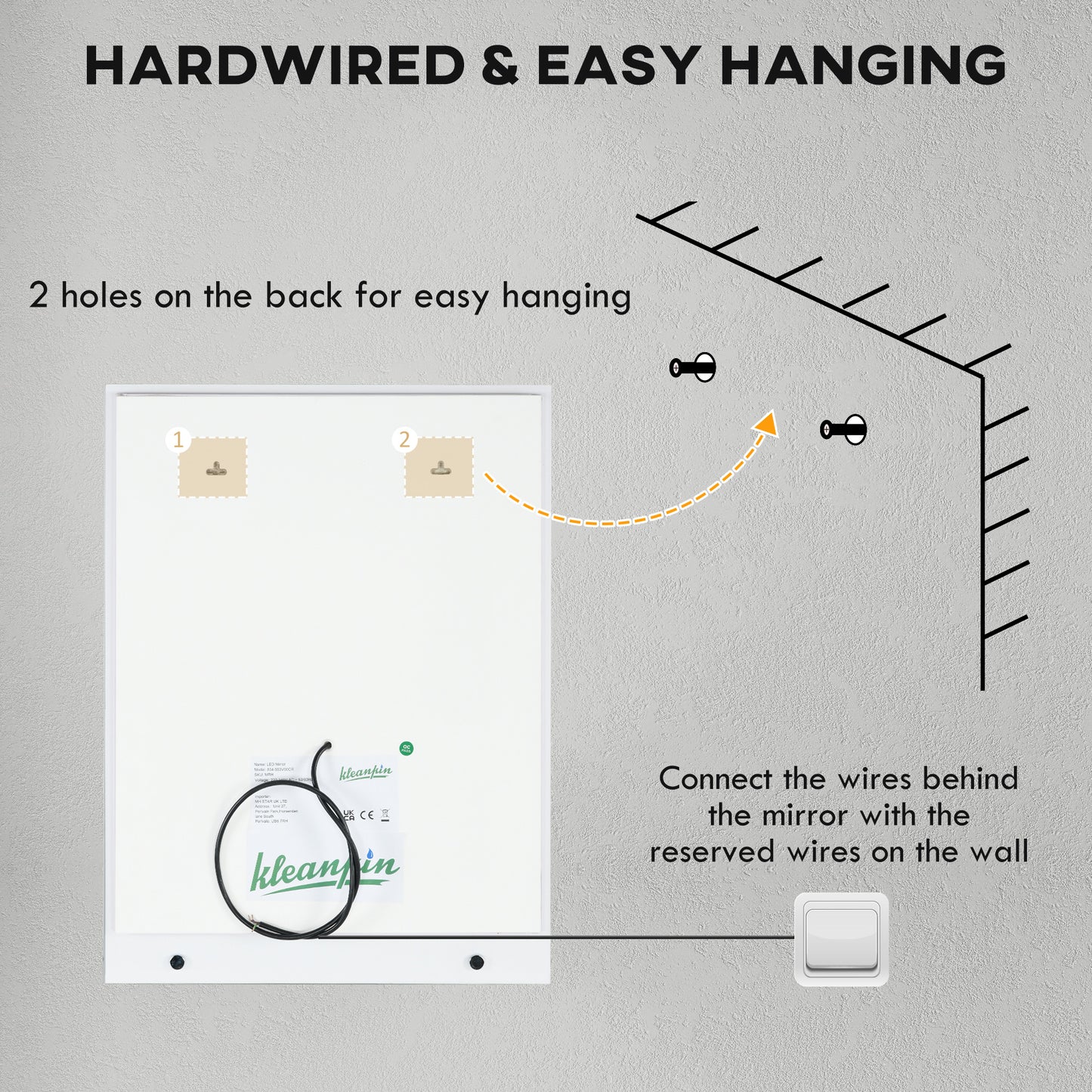 Kleankin LED Bathroom Mirror with Lights and Shelf, Illuminated Makeup Mirror, Vanity Mirror with 3 Colour, Smart Touch, Anti-Fog